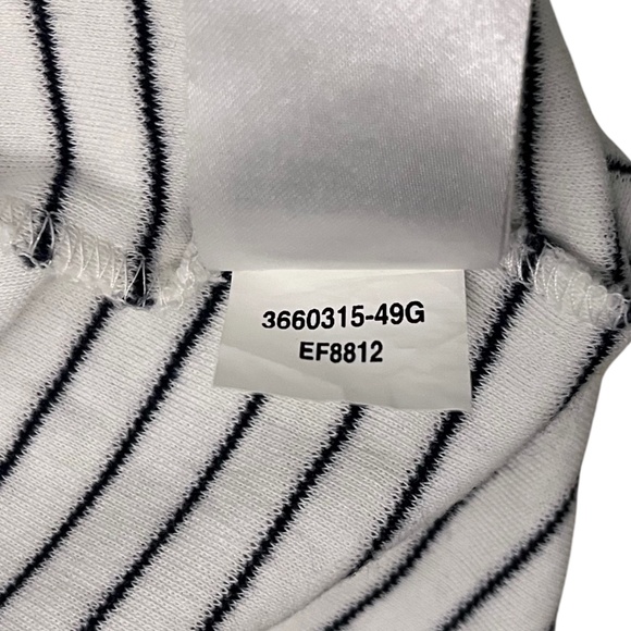 Lacoste Long Sleeve Cotton Navy Blue White Stripe Knit T-Shirt Dress Size 36 8 - Picture 8 of 9